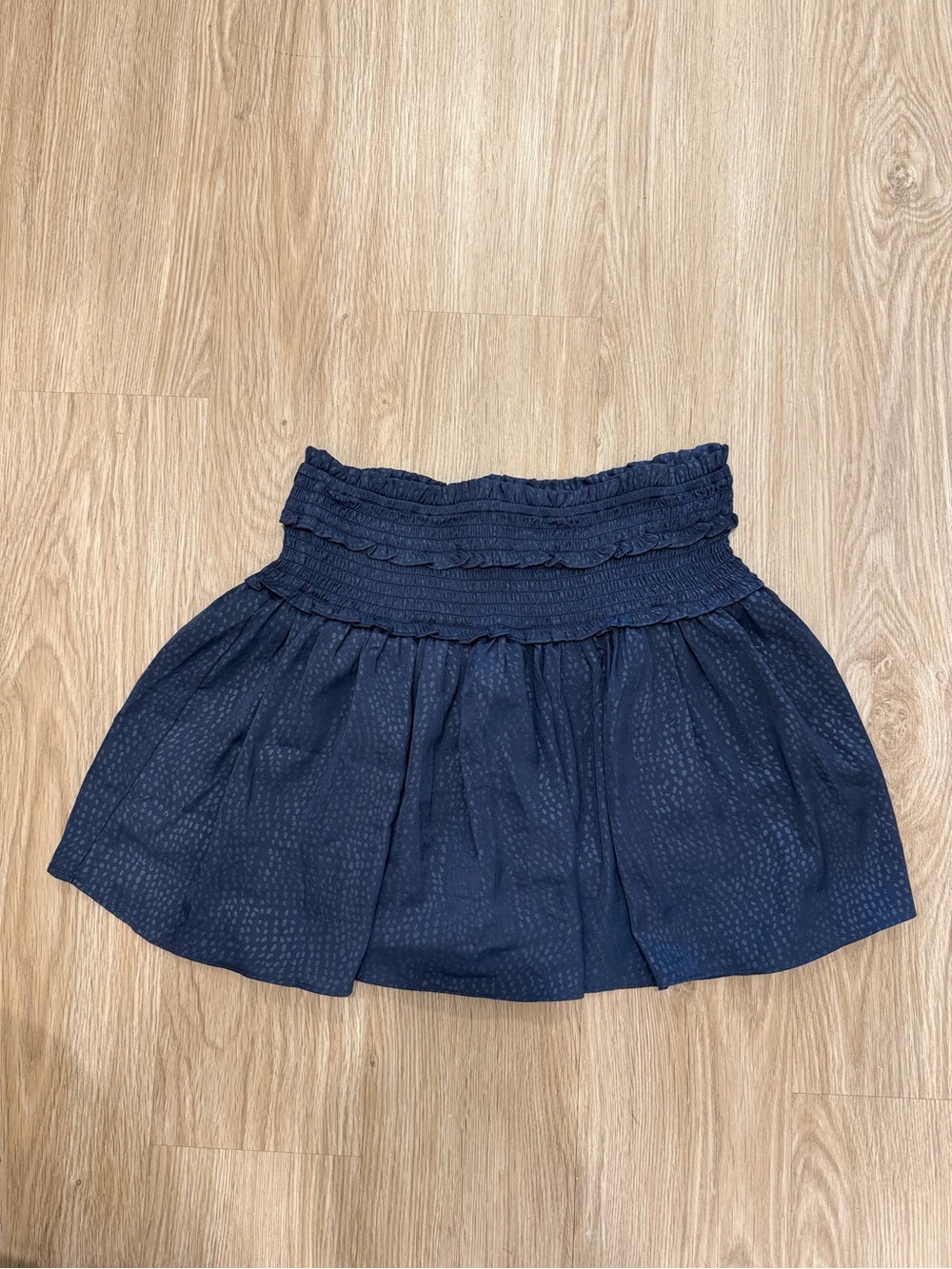 Mustard Seed Navy Smocked Waist Circle Skirt